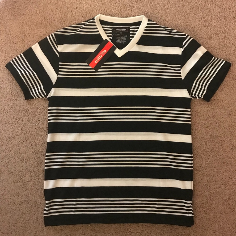 Black & White V-Neck T-Shirt